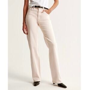 NWT Abercrombie & Fitch The High Rise '90s Relaxed Jean Light Pink 31 Regular